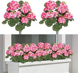 Laelfe Geranien Künstlich Rosa, 2 Bündel UV