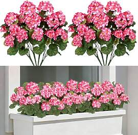 Laelfe Rosa Geranien Künstlich, 4 Bündel UV