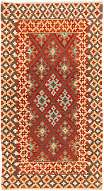 Läufer Kelim - Splash - 203 x 110 cm - rot