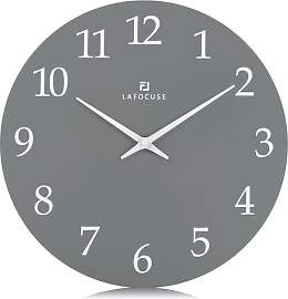 Lafocuse 30cm MDF Holz Wanduhr Grau Ohne