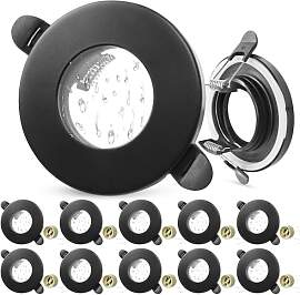 Laiebri 10er LED Einbaustrahler 230V IP65 Rahmen