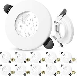 Laiebri 10er LED Einbaustrahler 230V IP65 Rahmen