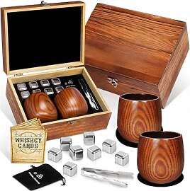 LAIKAIEU Whisky Gläser Set Aus Holz,