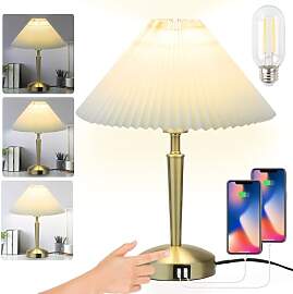 LALISU Tischleuchte mit Touchdimmer in Messing