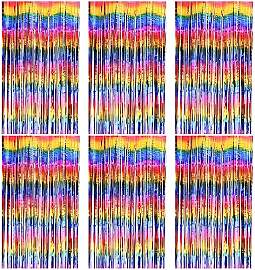 Lametta Vorhänge Farbig,6 Stück Bunt Glitzer