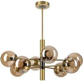 Lamkur Pendelleuchte gold schwarz Metall Glas H/D: 