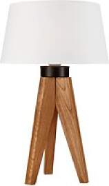 Lamkur Tischlampe Eiche rustikal Holz Stahl B/H/L: 