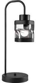 Lamkur Tischlampe schwarz Glas Stahl B/H/L: ca.