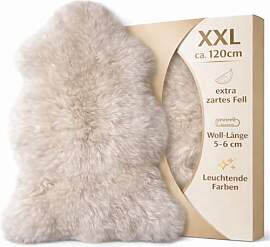 Lammfell taupe braun-beige 115cm Premium von