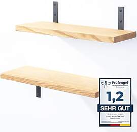 LAMO Manufaktur 2 Stück Wandregal Holz 2X 40cm |