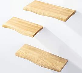 LAMO Manufaktur 3 Stück Wandregal aus Holz mit