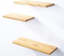 LAMO Manufaktur 3 Stück Wandregal aus Holz mit