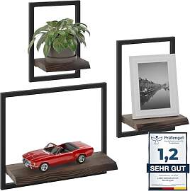 LAMO Manufaktur Wandregale aus Holz Set 3 St.
