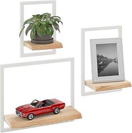LAMO Manufaktur Wandregale aus Holz Set 3 St.