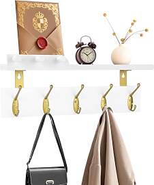 Lampaggio Wandgarderobe mit Ablage, 5 goldene
