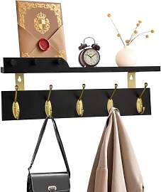 Lampaggio Wandgarderobe mit Ablage, 5 goldenen