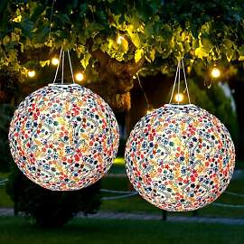 Lampions Solar Außen, 2 Stück 25cm Solar