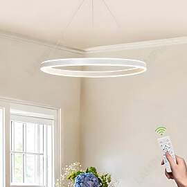 LAMPLAY Runde Moderne LED-Pendelleuchte, 1 Weiß