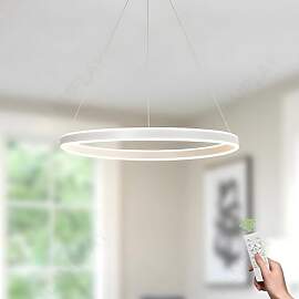 LAMPLAY Runde Moderne LED-Pendelleuchte, 1 Weiß