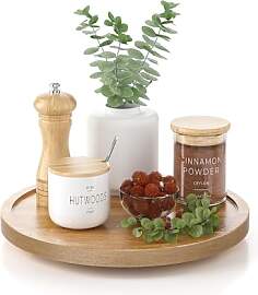 LAMU Akazienholz Drehteller Holz für Küche, Lazy 