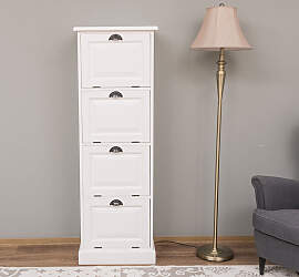 Landhaus-Aktenschrank mit Kippfächern altweiß