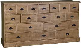 Landhaus Apothekerkommode groß - Eichenplatte