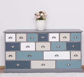 Landhaus Apothekerkommode groß Multicolor