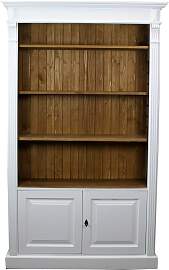 Landhaus Bücherregal weiß-braun