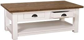 Landhaus Couchtisch zwei Schubladen