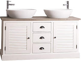 Landhaus Doppelwaschtisch Kiel für Aufsatzbecken