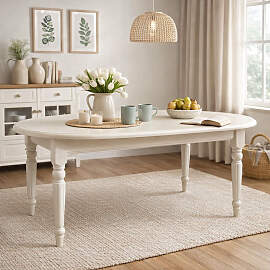 Landhaus Esstisch weiß ausziehbar (210/250cm)
