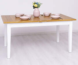 Landhaus Esstisch weiß ausziehbar Vintage