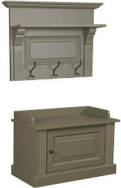 Landhaus Garderobenset 2-teilig natur (unlackiert)