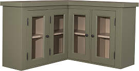 Landhaus Hängeeckschrank Glas shabby chic / antik 