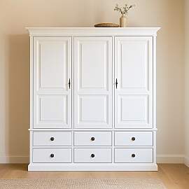 Landhaus Kleiderschrank 3-Türig, weiß Shabby Chic