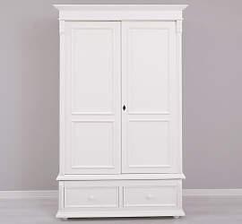 Landhaus Kleiderschrank mit Schubladen altweiß