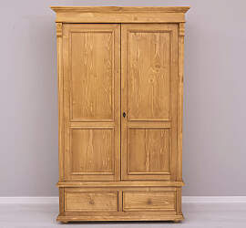 Landhaus Kleiderschrank mit Schubladen, hellbraun