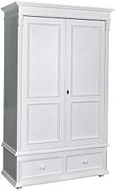 Landhaus Kleiderschrank mit Schubladen weiß
