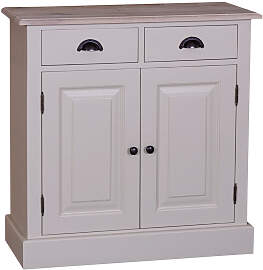 Landhaus Kommode 2 Schubladen - Eichenplatte natur 