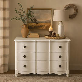 Landhaus Kommode im Vintage Look, weiß