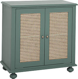 Landhaus Kommode Rattan Geflecht Türen shabby