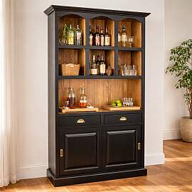 Landhaus Massivholz Regal mit Schiebetüren,