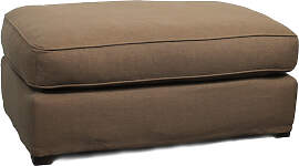 Landhaus Polsterhocker Lina Stoffbezug graubraun