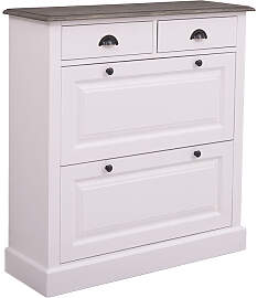 Landhaus Schuhschrank - Eichenplatte shabby chic / 