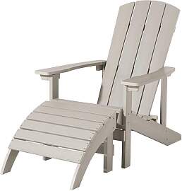 Landhaus-Sessel mit Hocker, Taupe