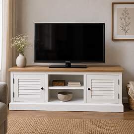 Landhaus TV-Sideboard Lamellentüren -