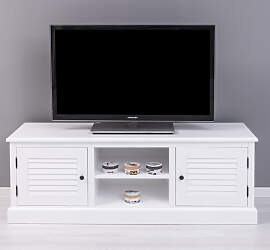 Landhaus TV-Sideboard Lamellentüren natur