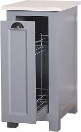 Landhaus Vorratsschrank mit Auszug - Zinkplatte