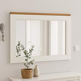 Landhaus Wandspiegel mit Holzrahmen