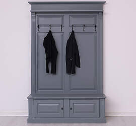 Landhausgarderobe mit 6 Haken fehgrau